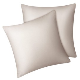 Fittia Lyocell Bamboo Cushion Cover Bamboo Fibre Pillowcase Silky Soft Cooling Breathable with Concealed Zip Beige 40 x 40 cm Set of 2