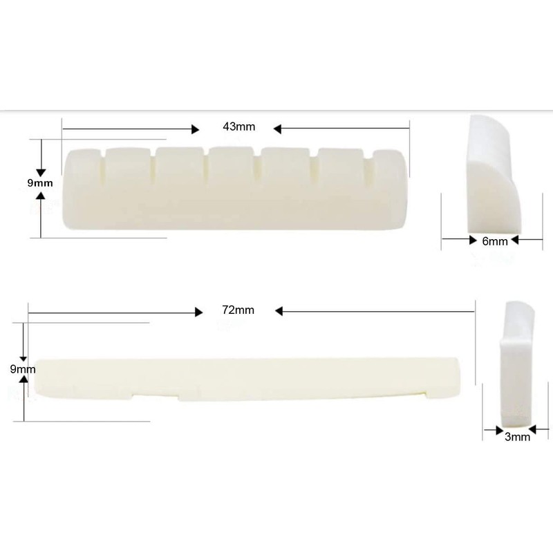 TSUCIA Guitar Bridge Nut & Saddle Replacement Parts for Real