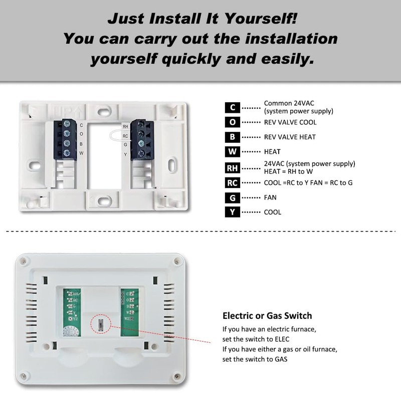 Non-Programmable Thermostat for Conventional Single-Stage Systems, 1 Heat/1 Cool, Easy