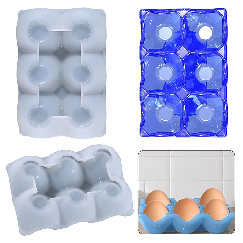 2 Pieces Egg Holder Silicone Resin Mold 6 Cups Egg