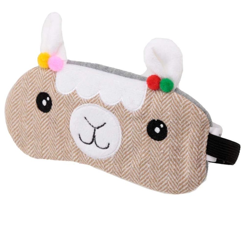 Cute Sleepy Llamapalooza Llama Tweed Eye Mask Novelty Sleep -