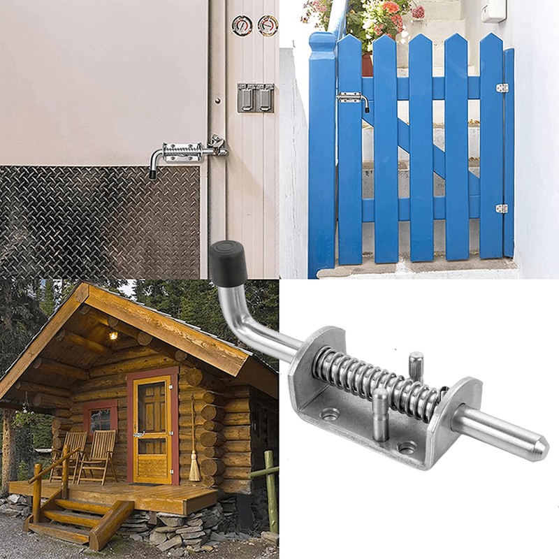 1PCS Spring Loaded Latch,Stainless Steel 304 Security Barrel Bolt Latch