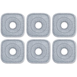 Bluearks 6Pcs Spin Mop Pads Compatible with Spin Mop and Bucket System True & Tidy True Clean Mop and Bucket System, 8.26X8.26 Size Spin Mop Replacement Pads