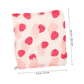 FRCOLOR High-density Pure Cotton Gauze Square Scarf Face Cloth for Boys Girls Soft Absorbent Muslin Bib Strawberry Print