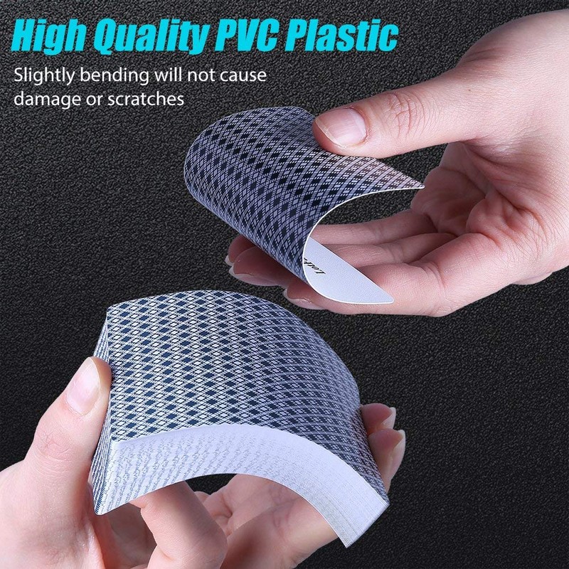 LotFancy Plastic Playing Cards Plastic 2 Decks Waterproof Poker Cards