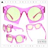 Retro Square Round Circle Lens Plastic Geometric Mod Sunglasses Pink