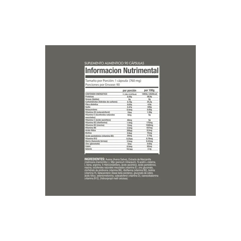 Protein World Vitaminas Multivitamínicos Cápsulas Cabello 90 Sin Sabor