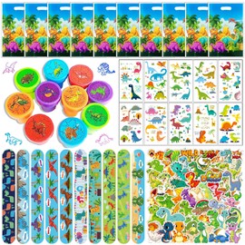 Viicoor 92PCS Dinosaur Party Favors, Dino Birthday Party Supplies, Cartoon Goodie Bags for Boys Girls Birthday, Kids Gift Bags Fillers Pinata Stuffers