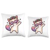 Cat Heart Shape Sunglasses Dabbing Dance Lover Throw Pillow