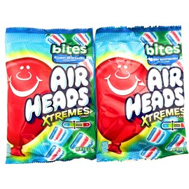 Air Heads Xtremes Bites Bluest Raspberry Candy, 6oz, Pack of 2 Bundle