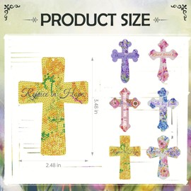 Cross Diamond Art Bookmarks - 6 PCS Christian Diamond Painting Bookmarks Kitis with Inspirational Bible Verse DIY Art Craft Christmas New Year Birthday Religions Gift for Reading Lovers