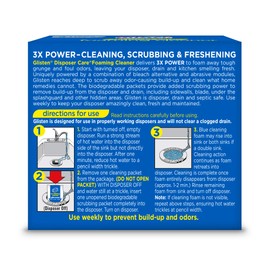 Glisten Garbage Disposal Cleaner and Odor Eliminator with Foaming Action, Removes Buildup and Cleans, Lemon Scent, 4 Uses