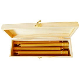 BCandle 100% Beeswax Candles Organic Hand Made - 11 Inch Tall, 5/8 Inch Diameter (Set of 12 in Box)