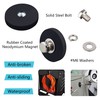 MUTUACTOR 4Pc Strong Rubber Coated Neodymium Magnets, Female Threaded Stud