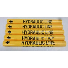 Brady NEW BRADY Pipe Marker, "HYDRAULIC LINE" to 2-3/8", Snap-On, 5PC,4063-A