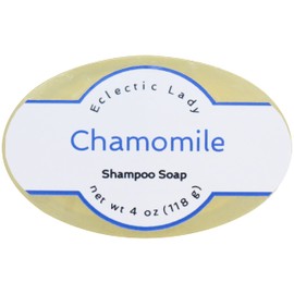 Chamomile Shampoo Soap Bar By Eclectic Lady with Pure Argan Oil, Silk Protein, Honey Protein and Extracts of Calendula Flower, Aloe, Carrageenan, Sunflower - 4 oz Bar