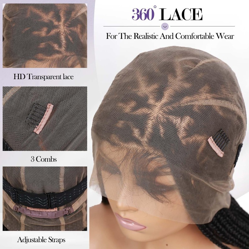 Fancy Hair Full Lace Braided Wigs for Black Women Knotless