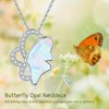 StoryMidir Butterfly Necklace, 925 Sterling Silver Opal Pendant Necklace for