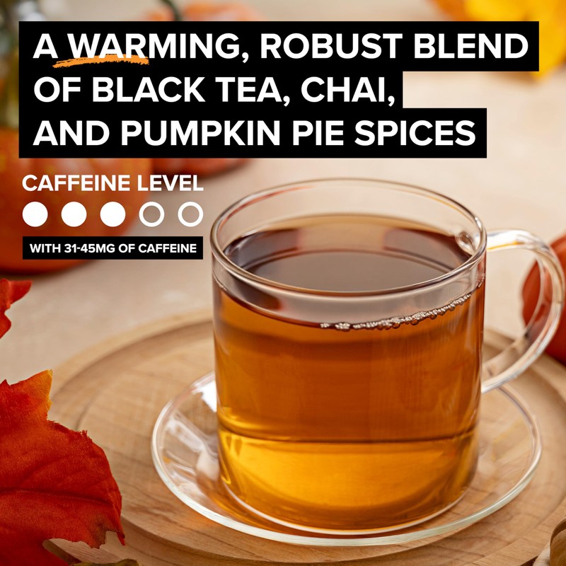 TAZO Pumpkin Spice Chai Tea Bags, Black Tea, Holiday Gift