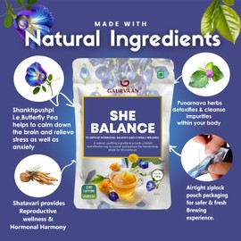 Gaurvaan Herbel Tea She Balance Loose Leaves Orange Peel & Dandelion Flavour 100 Gm (Pack Of - 1)