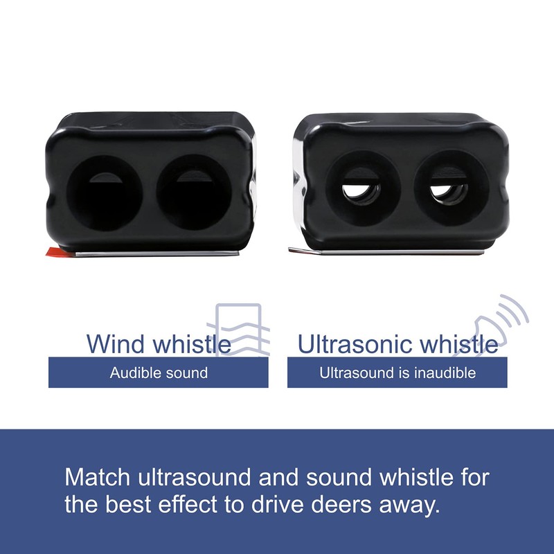 CITKOU Deer Whistles for Car, Universal Fit, Black Plastic, Dual