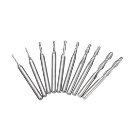 ChaRLes 10pcs 1-3.175mm 1/8 Inch Shank Carbide Ball Nose End Mill 2 Flutes CNC Cutting Tool