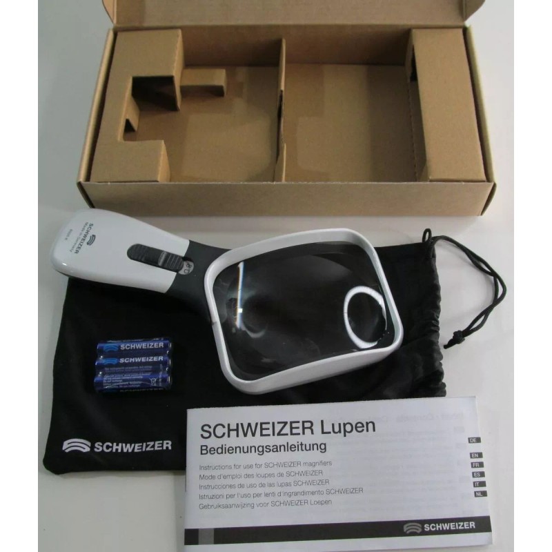 SCHWEIZER ERGO-LUX MP 3X 6500K LIGHTED MOBILE POCKET MAGNIFIER LOW