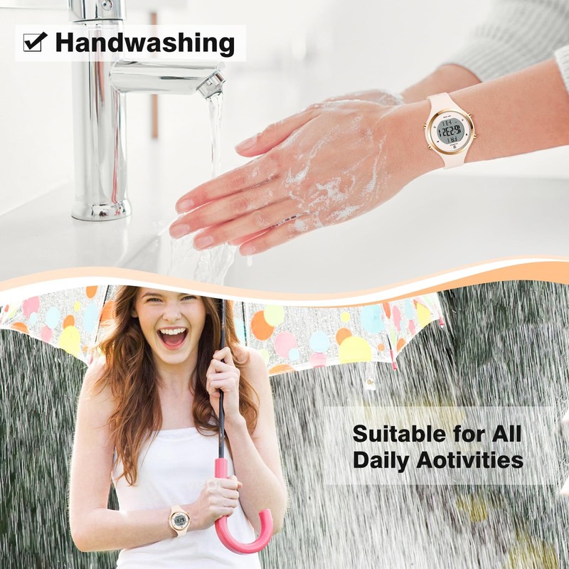 Watches for Women 5ATM Waterproof Digital Womens Watch Outdoor Sport