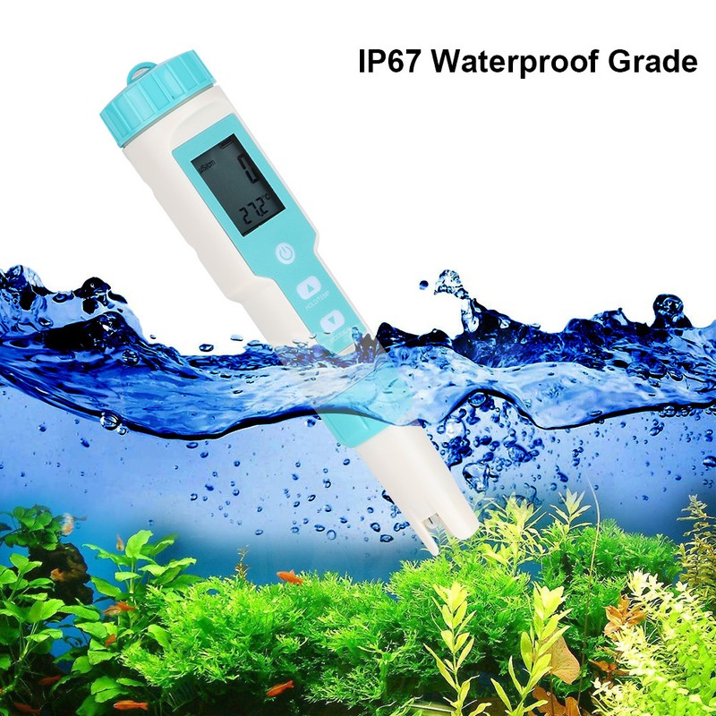 Waterproof Electronic Salinity PH TDS EC ORP Tester Hydrometer Water