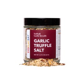 Truffle Garlic Seasoning Salt - SydSalt Garlic Breath - Garlic Onion Shallots Rosemary Thyme Sea Salt - Popcorn Eggs Chicken Steak Pasta Pizza Salads BBQ Vegetables Potatoes - Unique Gift - 2.2 Oz
