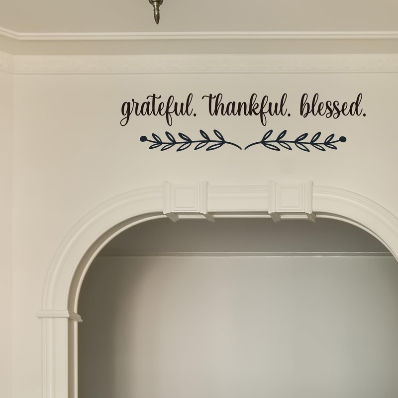 Vancetyno Grateful Thankful Blessed Vinyl Wall Decal Inspirational Quote Wall