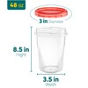 PLASTICPRO 12 Pack Twist Cap Food Storage Containers with Red