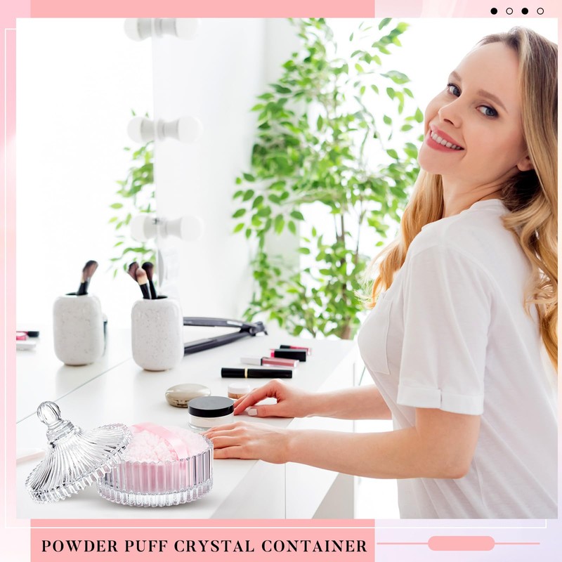 Tioncy 2 Pcs Extra Large Dusting Powder Puff and Container