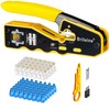 Brileine RJ45 Crimp Tool Pass Through RJ45 Crimper All-in-one Ethernet
