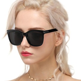Myiaur Polarised Sunglasses for Women, Trendy Big Oversized Sun Glasses with Mirrored Lens UV400 Protection