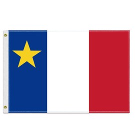 30×45 CM Acadia Flag,12×18 inch Small 100D Acadian Outdoor Banner,Tiny Doube Side Printing Decor for Boat Car Marking Patio Garden with Brass Gromment