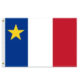 30×45 CM Acadia Flag,12×18 inch Small 100D Acadian Outdoor Banner,Tiny Doube Side Printing Decor for Boat Car Marking Patio Garden with Brass Gromment