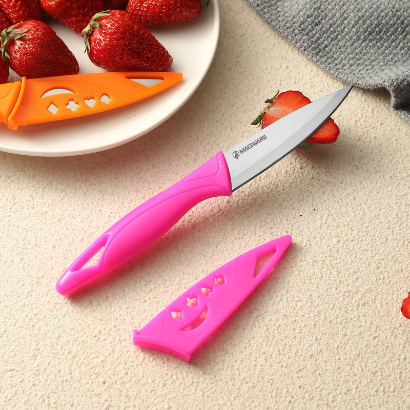 Magiware Paring Knife, 8PCS Paring Knife Set with Cover, Small