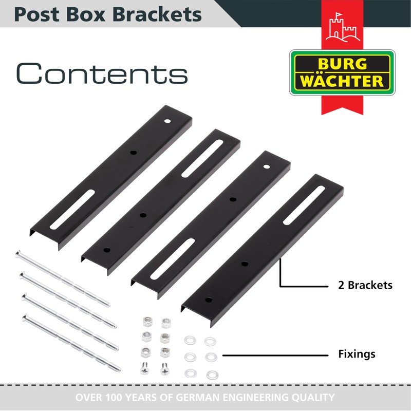 Burg-Wachter Adjustable Post Box Gate & Railing Mounting Bracket Kit,