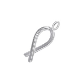 81stgeneration Hill Tribe Silver Ribbon Charm for Earrings, Smooth - Minimalist Charms for Chain Bracelets and Necklaces - Small 999 Pure Silver Pendant, Pure silver