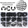420 Pcs E-Clips, Circlips, External Retaining Ring E-Clips, Snap Opening
