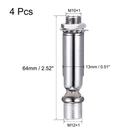 MECCANIXITY Sloped Ceiling Adapter Swivel M10 M12 Thread, for Chandelier Ceiling Pendant Light, Chrome Pack of 4