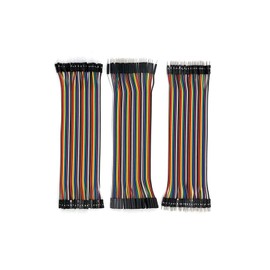Set of 3 10Gtek 120 Pin Dupont Jumper Wire, Wire Length 20cm, Dupont Wire Cable Kit Multicolor (40 Pin Male to Female, 40 Pin Male to Male, 40 Pin Female to Female) with Arduino and Raspberry Pi