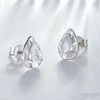 PAHALA 925 Sterling SilverWater-drop Stud Shiny Pavé Setting CZ Elegant