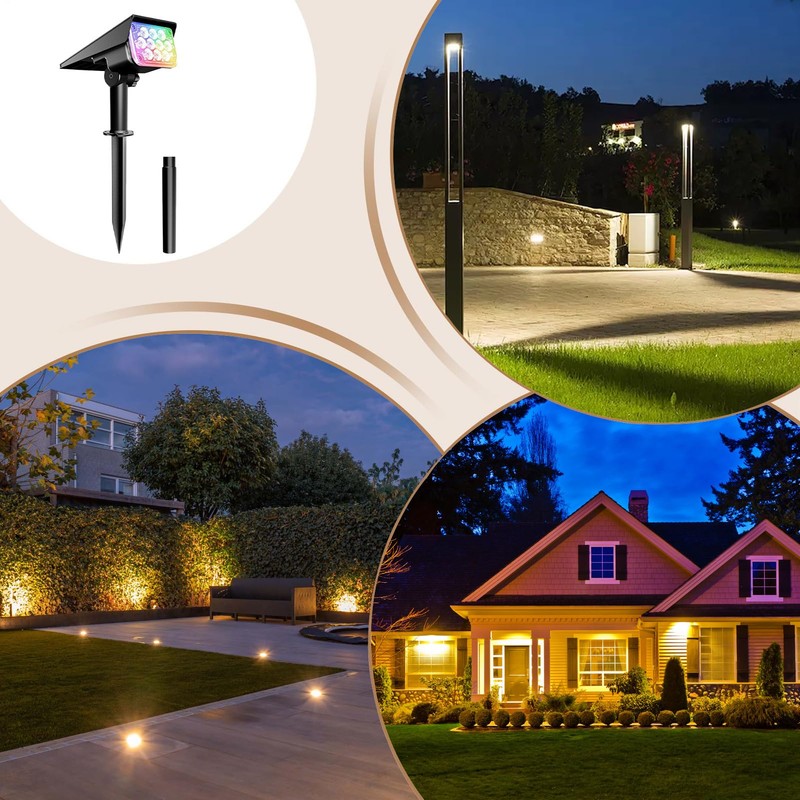 Solar Pathway Lights,Wall Sconce - Waterproof Weatherproof Color Changing Landscape