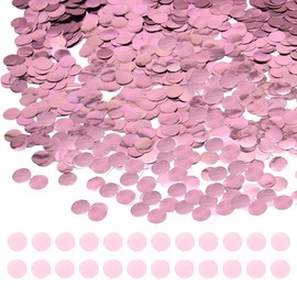 Yosawo 50 g / 1.76 oz Confetti Metallic 15 mm Round Sequins Confetti Dots Dot Confetti Table Decoration Foil Confetti for Table Decoration Birthday Wedding Decoration (D/ZXY/Pink)