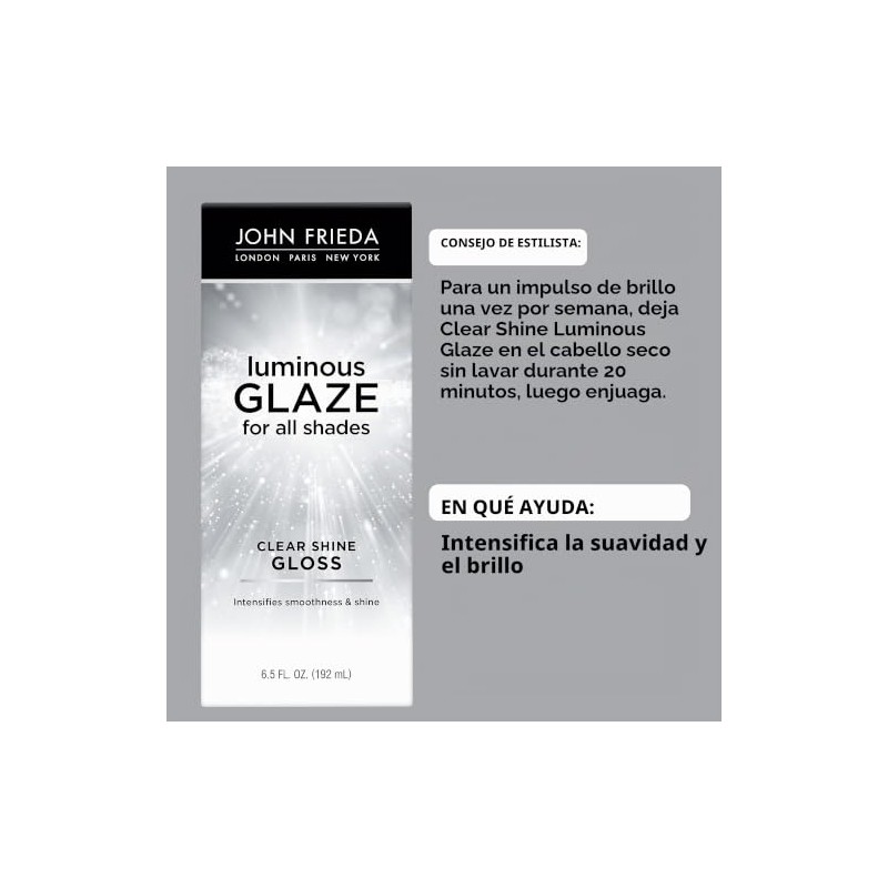 John Frieda Luminous Glaze brillo transparente, 6.5 onzas