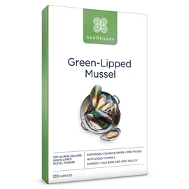 Healthspan Green Lipped Mussel | 120 Capsules | with Vitamin C | Responsibly Sourced | Rich Source of Amino Acids | Glycosaminoglycans