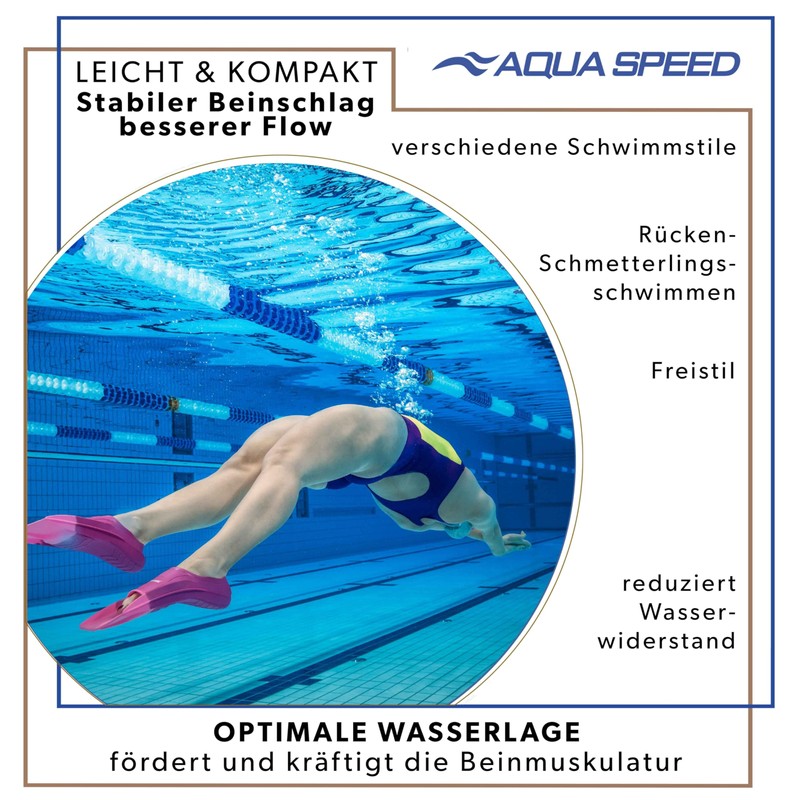 Aqua Speed Short Flippers For Adults And Children, High Tech
