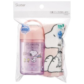 Skater OA5AG-A Anti-Bacterial Hot Towel Set with Case, Snoopy 80s Cafe, Made in Japan, 12.6 x 12.0 inches (32 x 30.5 cm)
